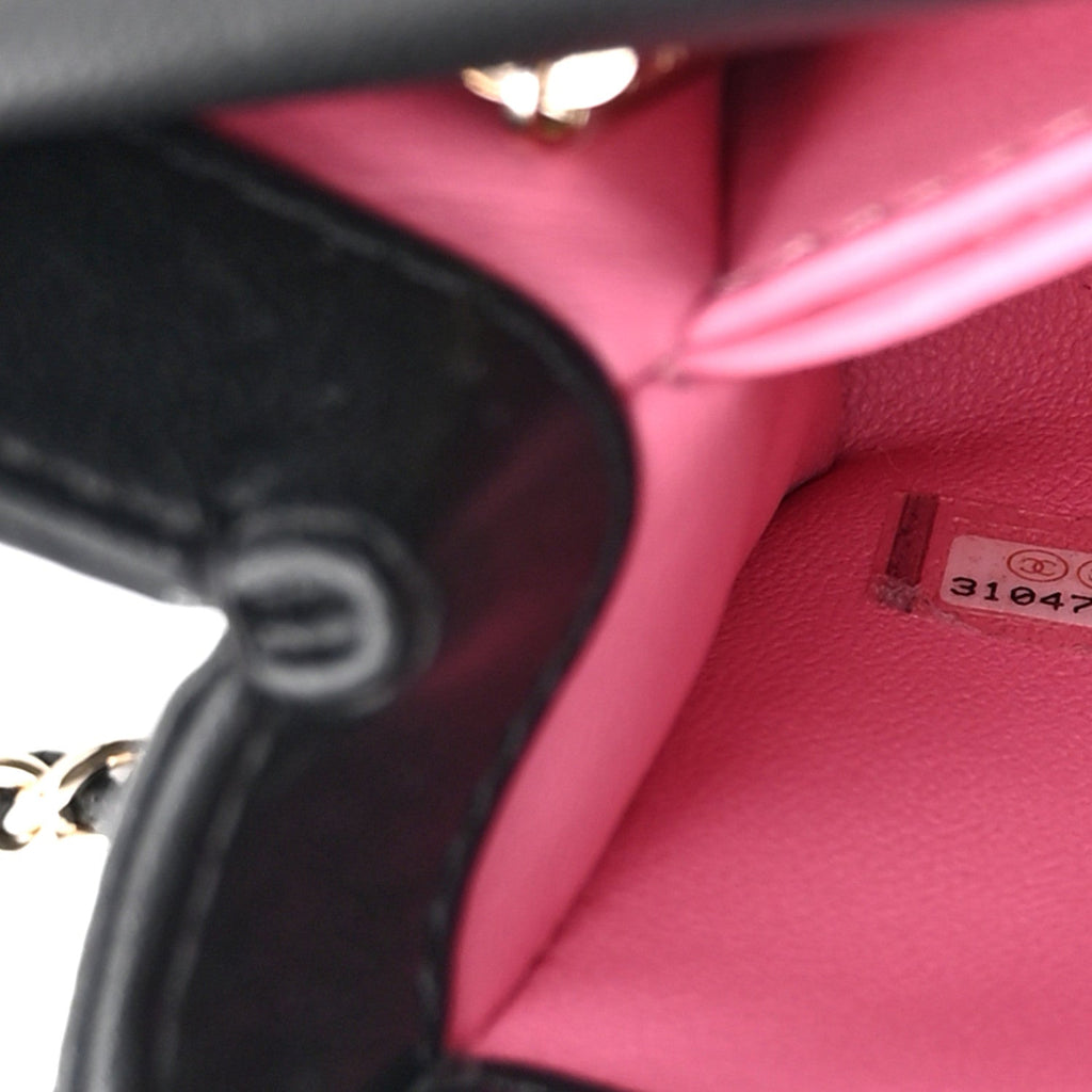 Chanel Goatskin Quilted Rainbow Extra Mini Coco Handle Flap Black