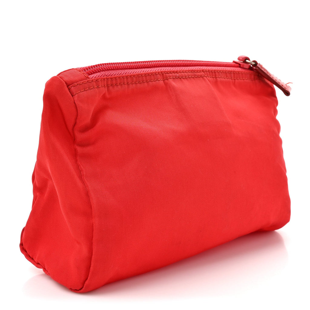 Prada Tessuto Nylon Vela Cosmetic Pouch Rosso