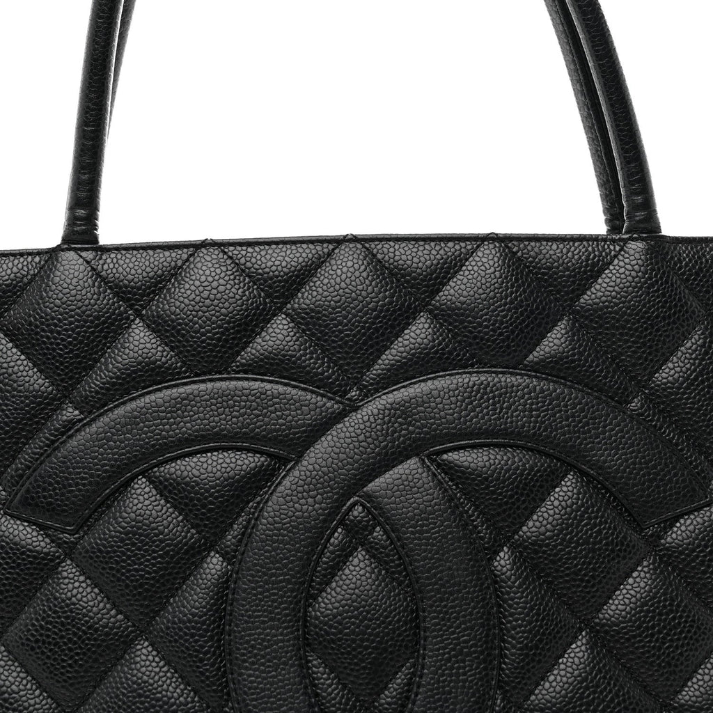 Chanel Caviar Quilted Medallion Tote Black
