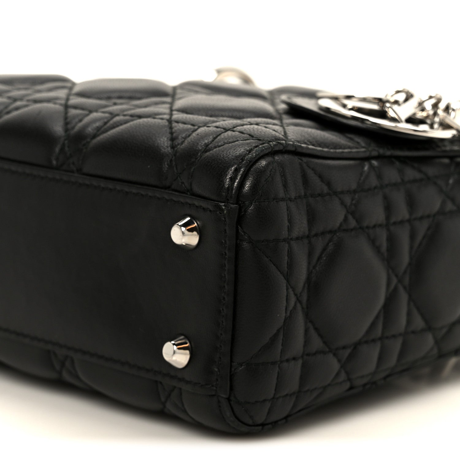 Christian Dior Lambskin Cannage Mini Lady Dior Black