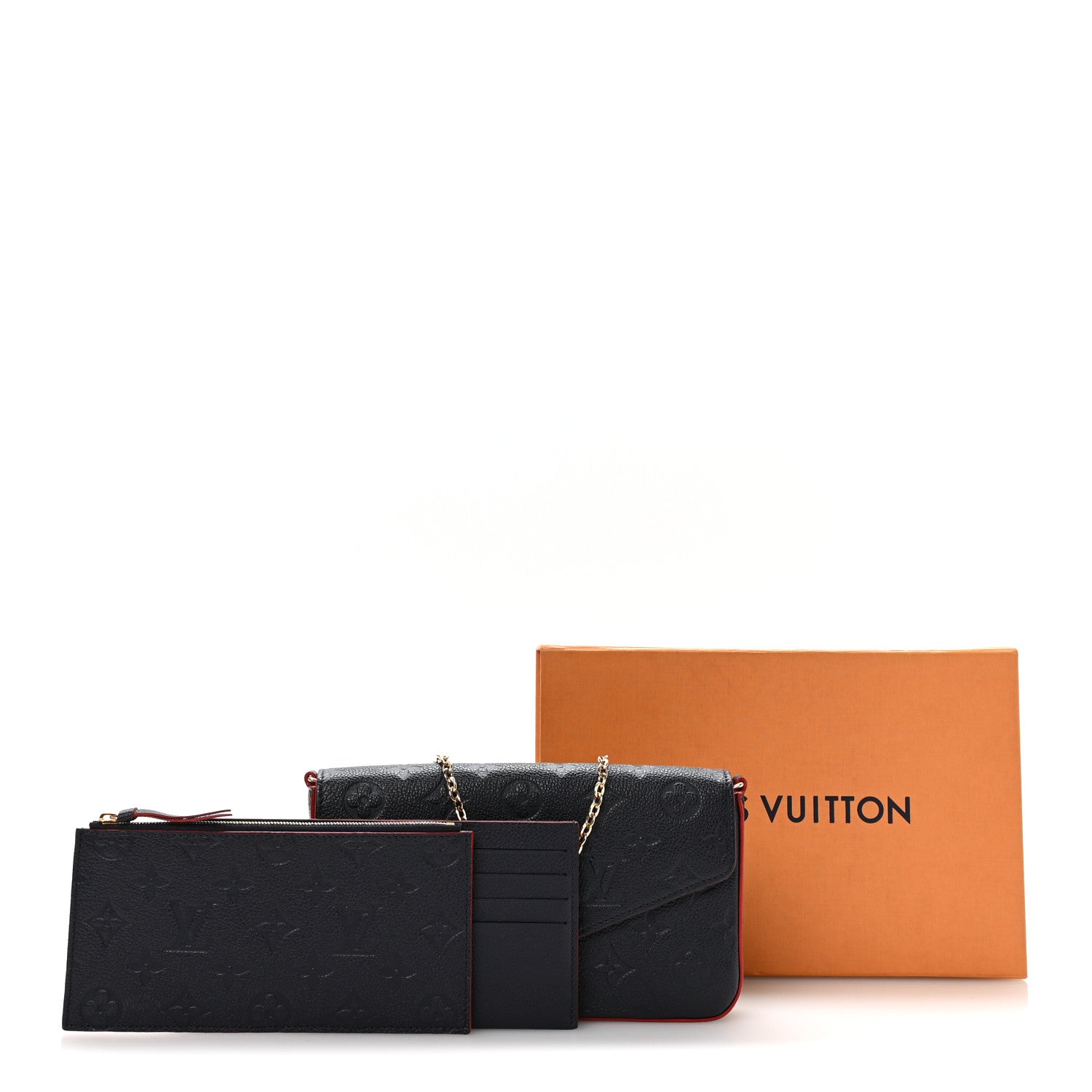 Louis Vuitton Empreinte Pochette Felicie Chain Wallet Marine Rouge