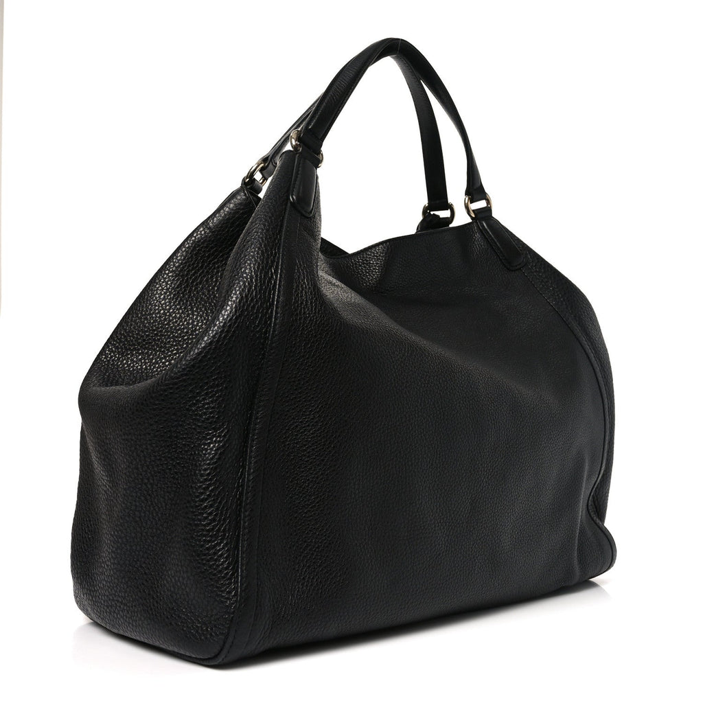 Gucci Pebbled Calfskin Large Soho Shoulder Bag Black