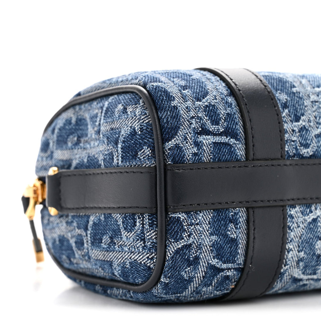 Christian Dior Denim Oblique Nano Groove 17 Bag Blue