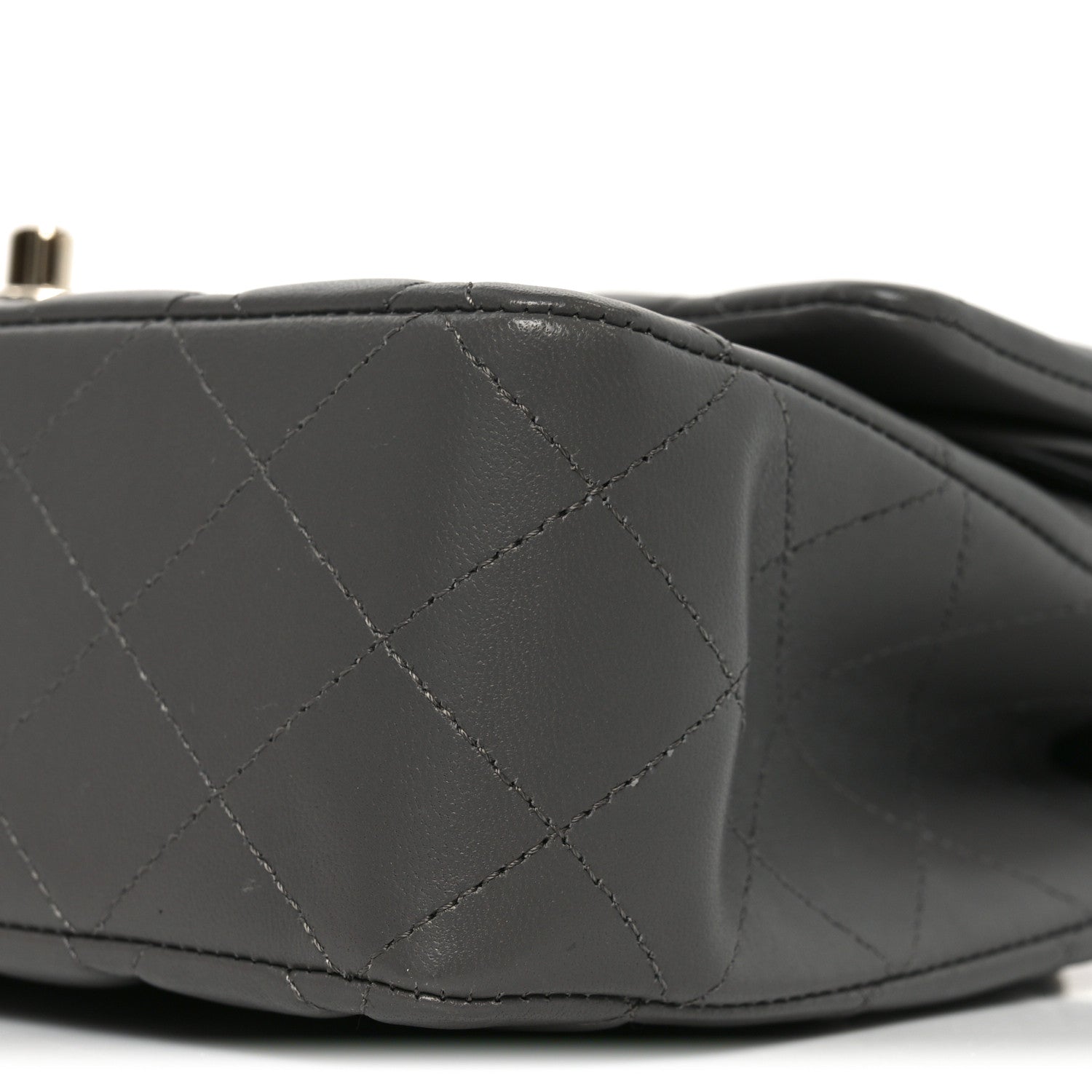 Chanel Lambskin Quilted Medium Double Flap Grey