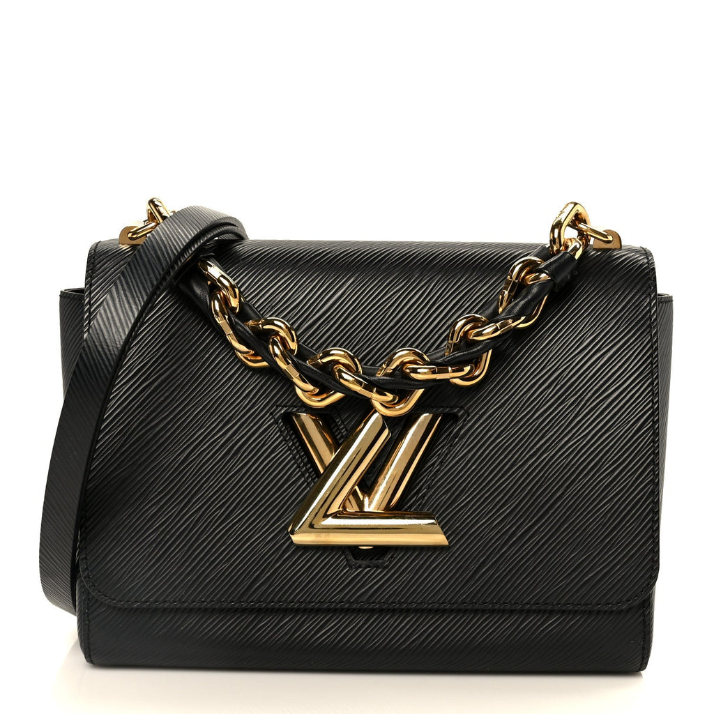 Louis Vuitton Epi Twist Braided Strap Shoulder Bag MM Black