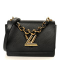 Louis Vuitton Epi Twist Braided Strap Shoulder Bag MM Black