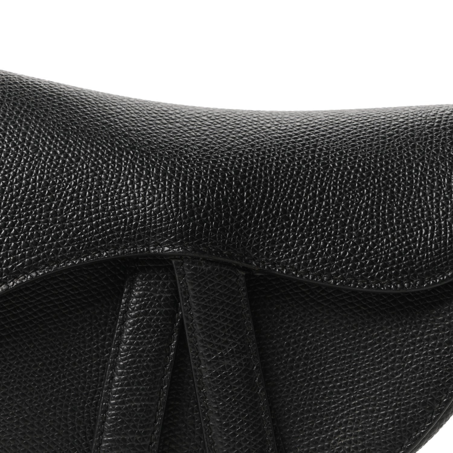 Christian Dior Grained Calfskin Mini Saddle Bag Black