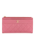 Chanel Sheepskin Quilted Mademoiselle Vintage Zip Pouch Pink