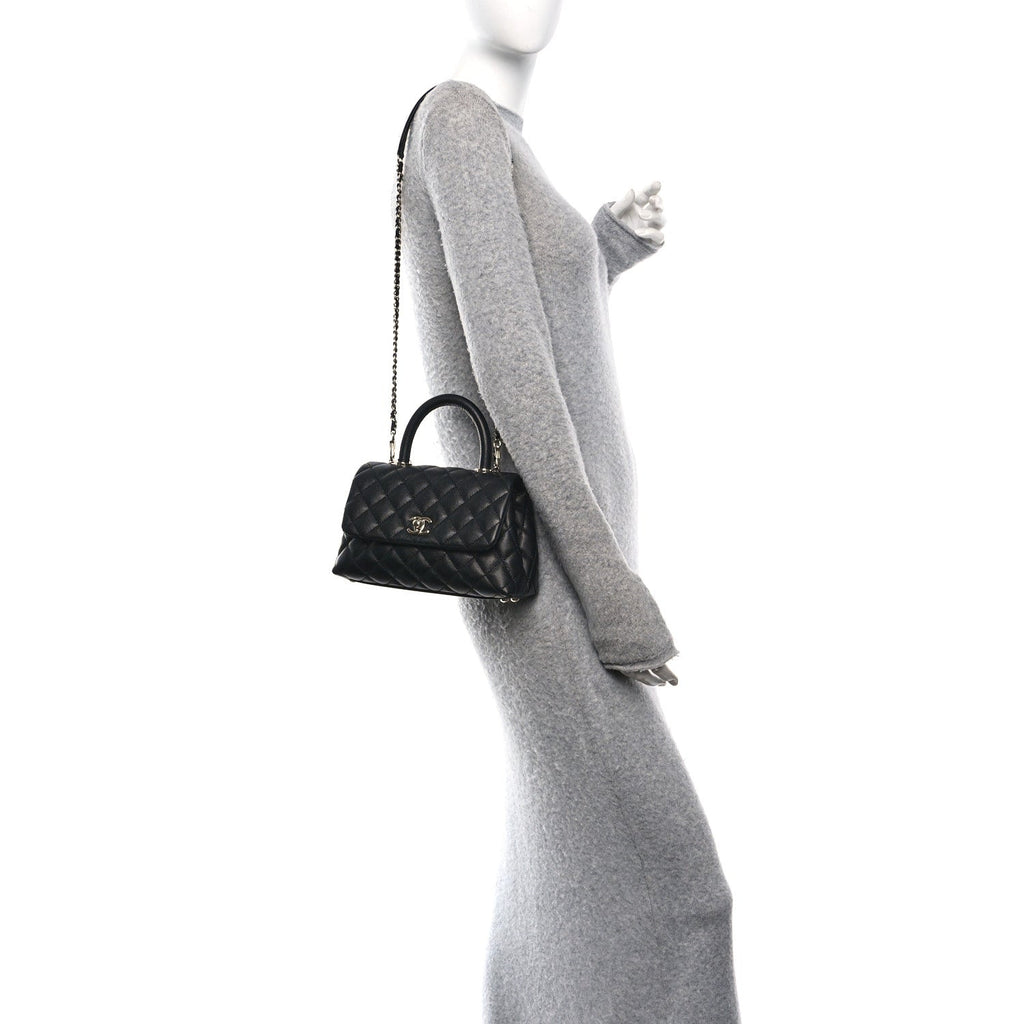 Chanel Caviar Quilted Mini Coco Handle Flap Black