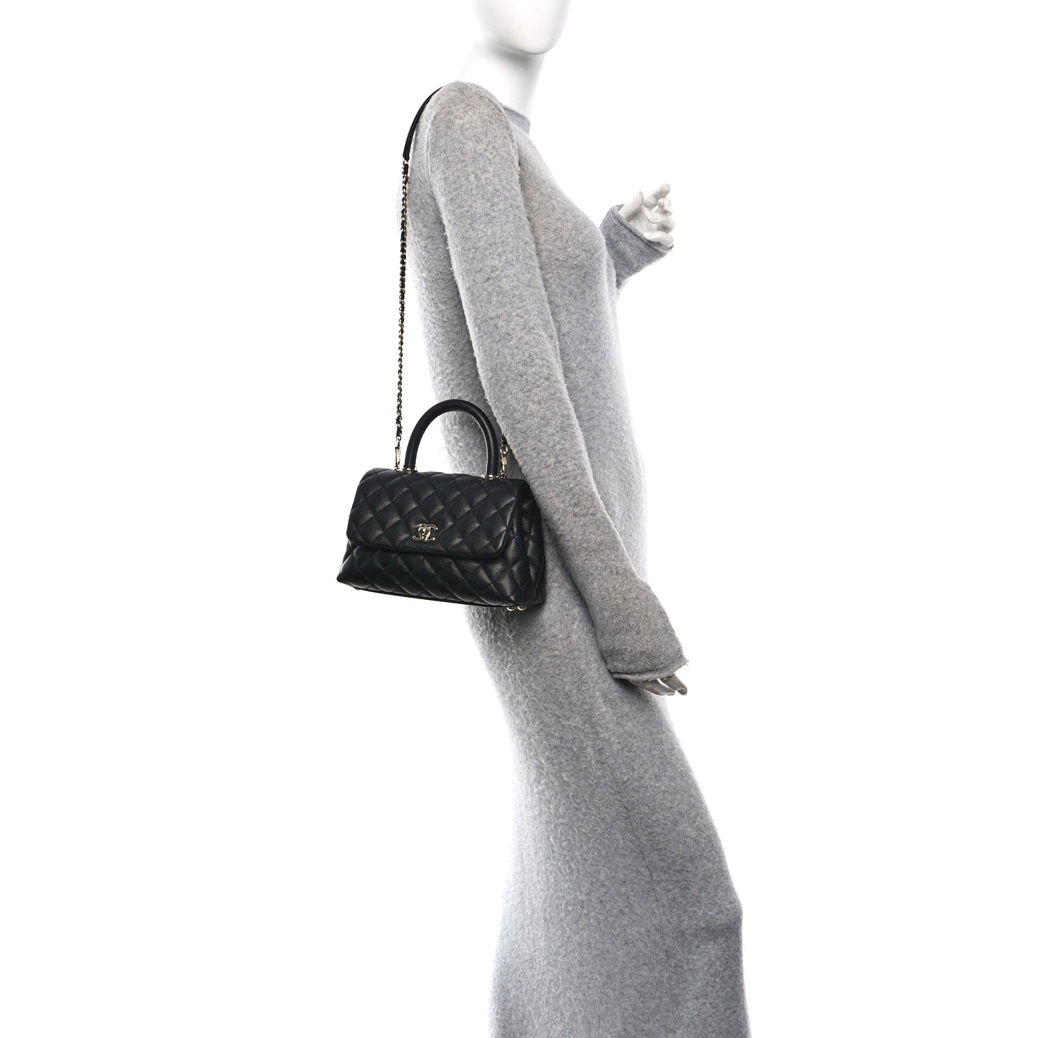 Chanel Caviar Quilted Mini Coco Handle Flap Black