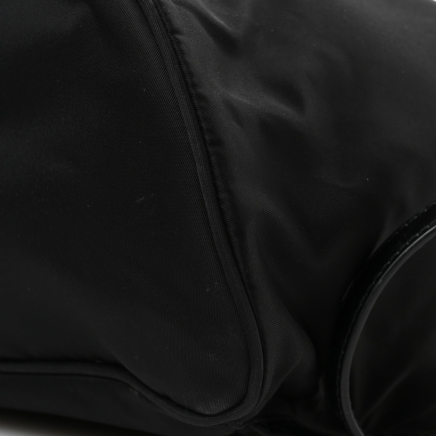 Prada Nylon Vela Saffiano Small Cinch Backpack Black