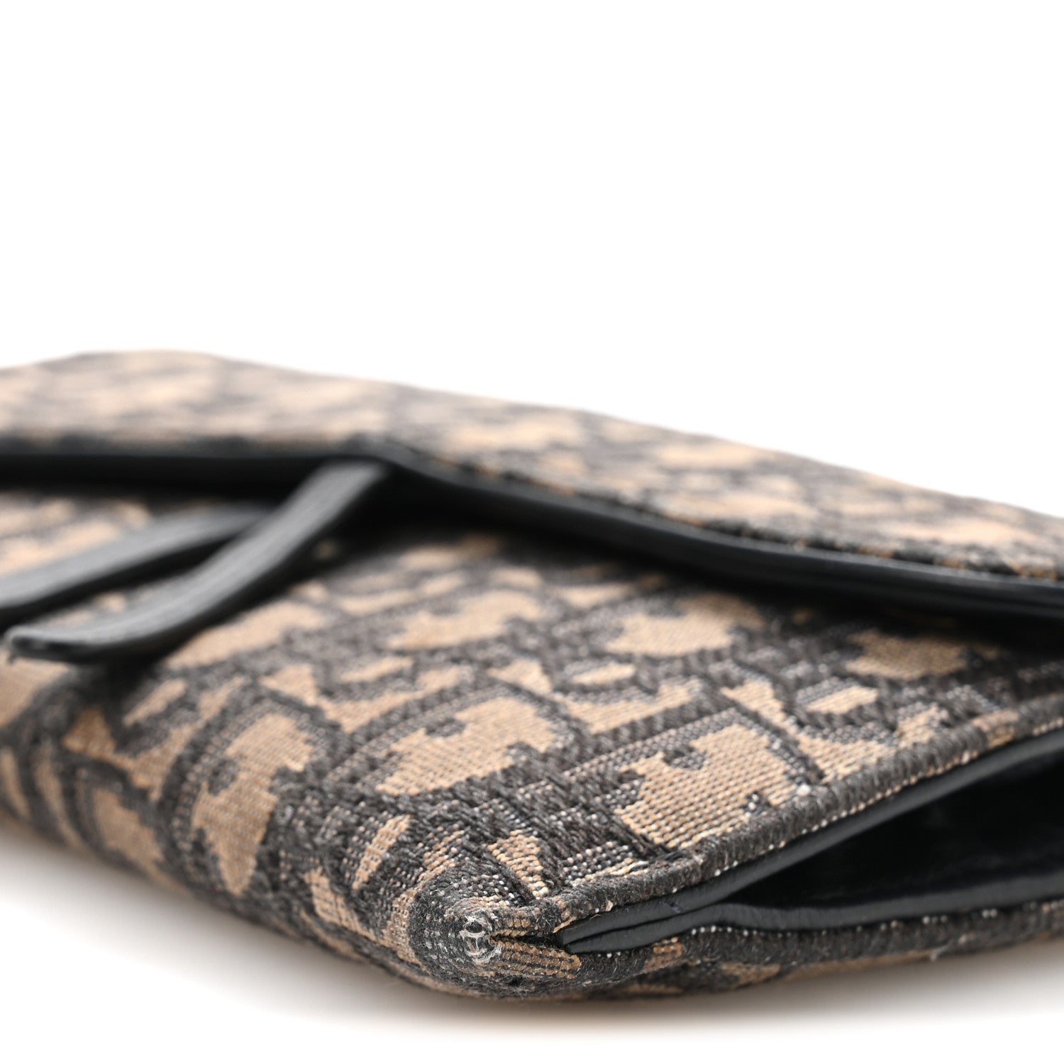 Christian Dior Oblique Saddle Chain Long Wallet  Blue