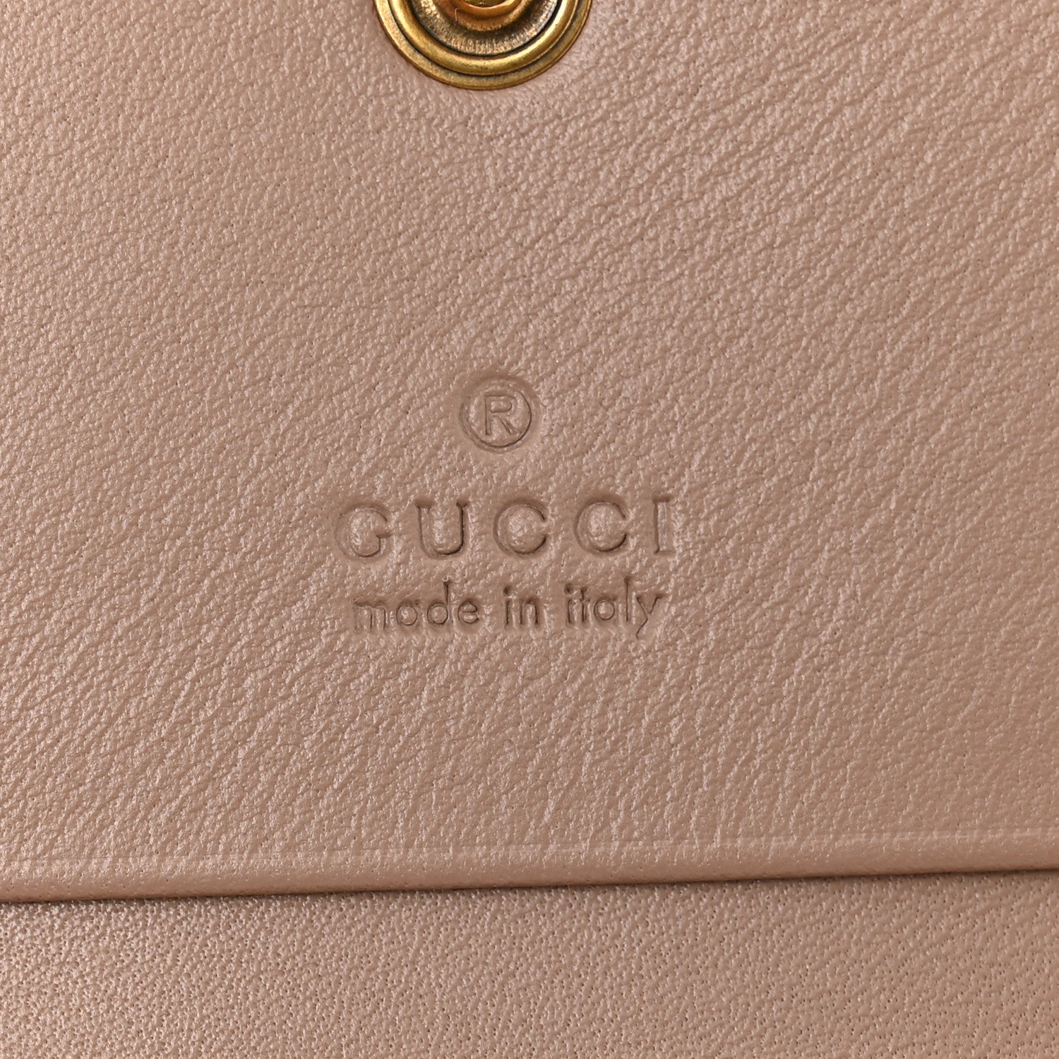 Gucci Calfskin Matelasse GG Marmont Card Case Wallet Porcelain Rose
