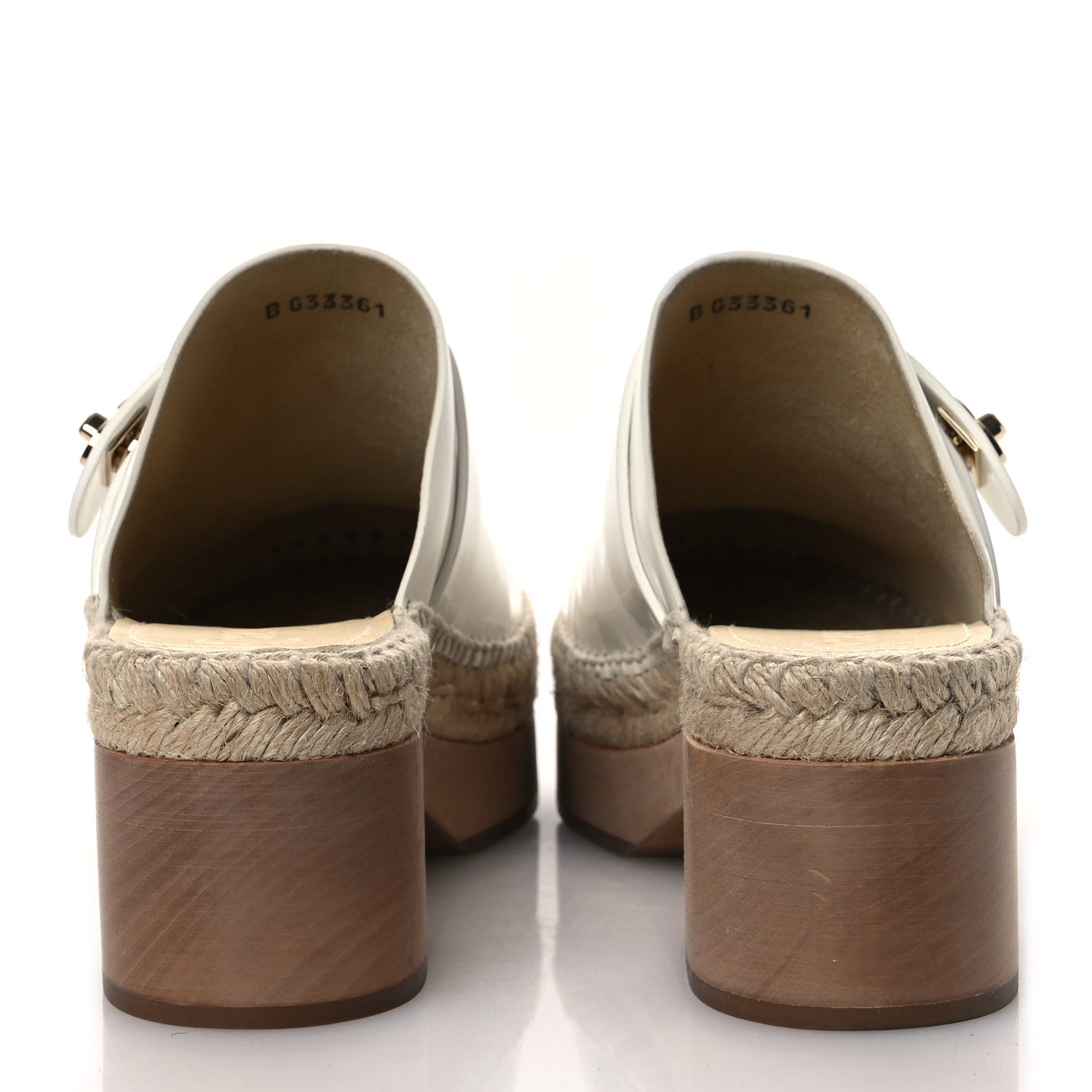 Patent Calfskin CC Turn Lock Clog 39 White