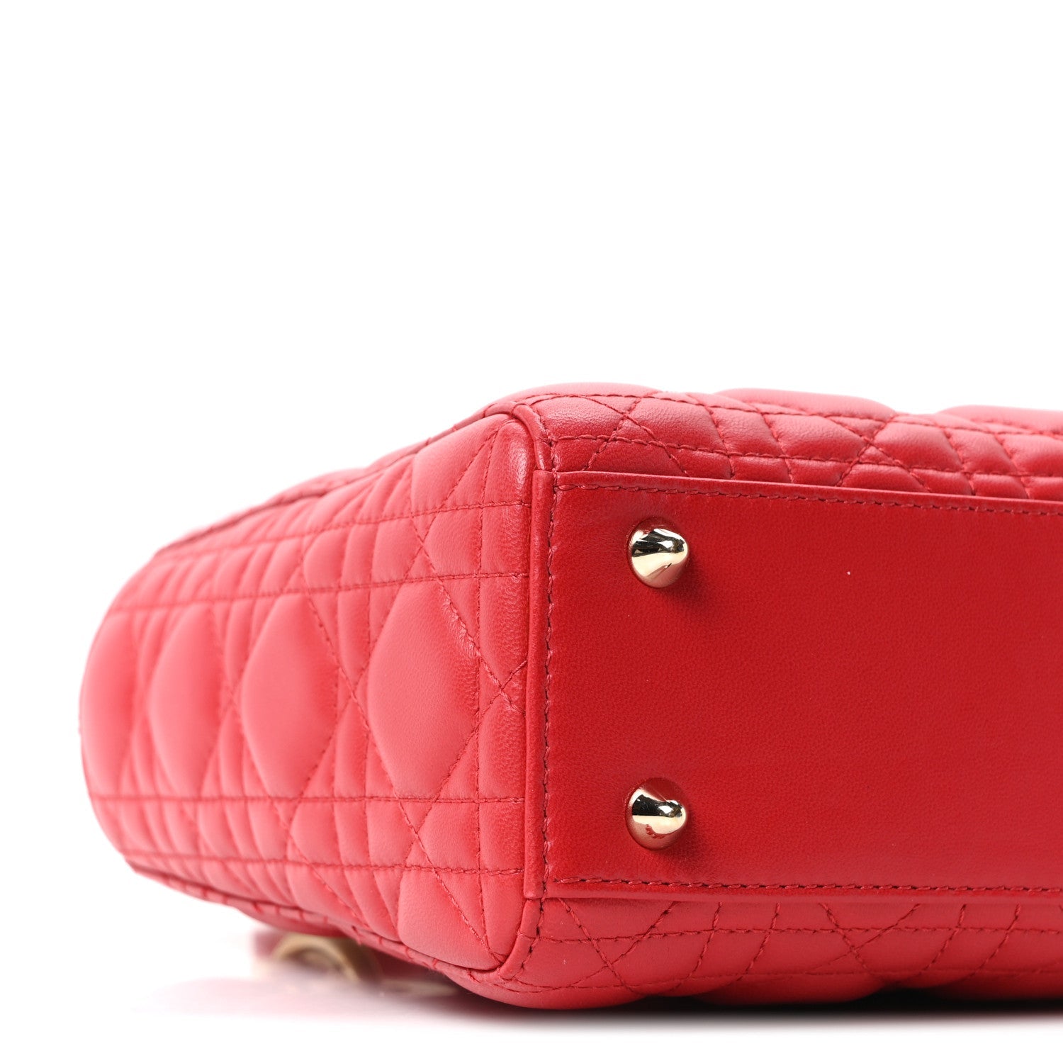 Christian Dior Lambskin Cannage Small Lucky Badges Lady Dior Red