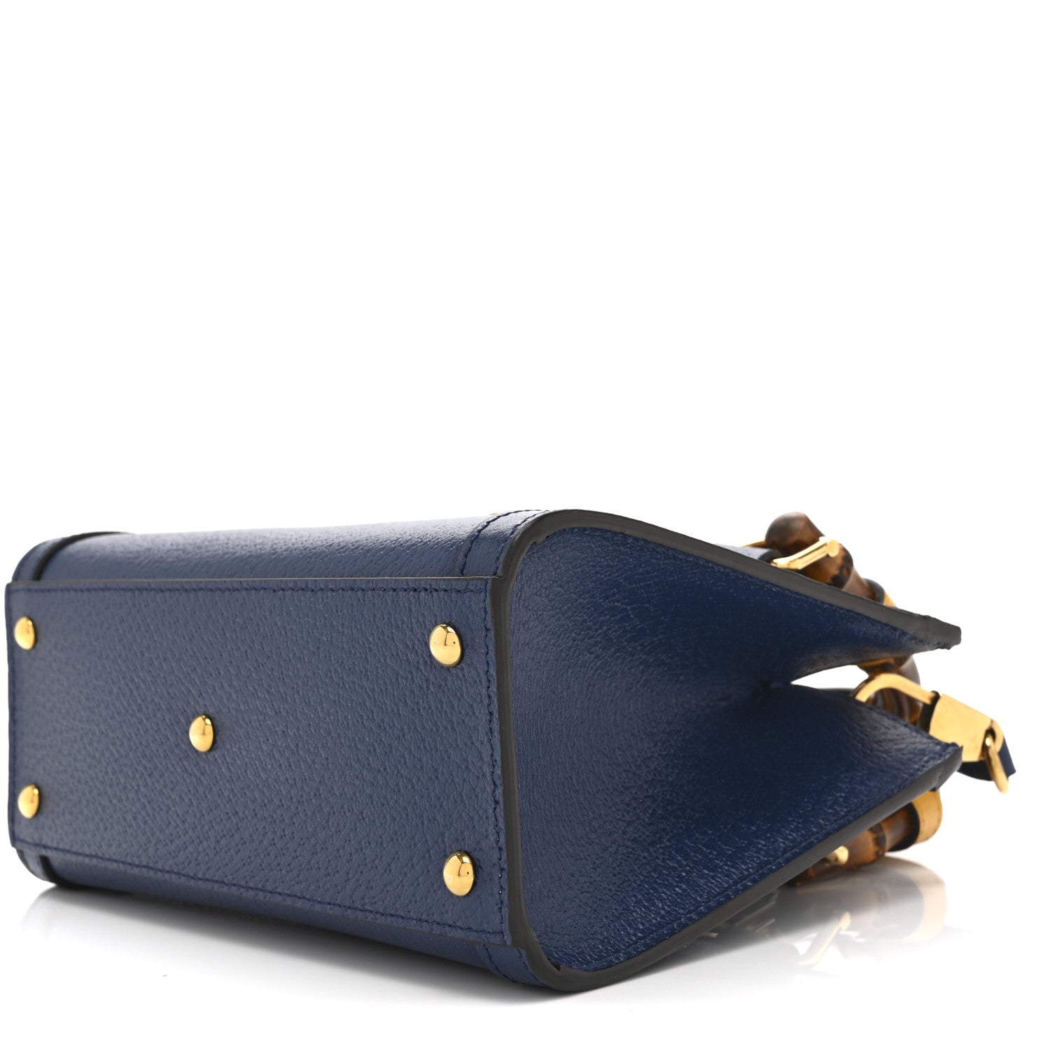Gucci Textured Dollar Calfskin Web Mini Diana Tote Bag Royal Crop