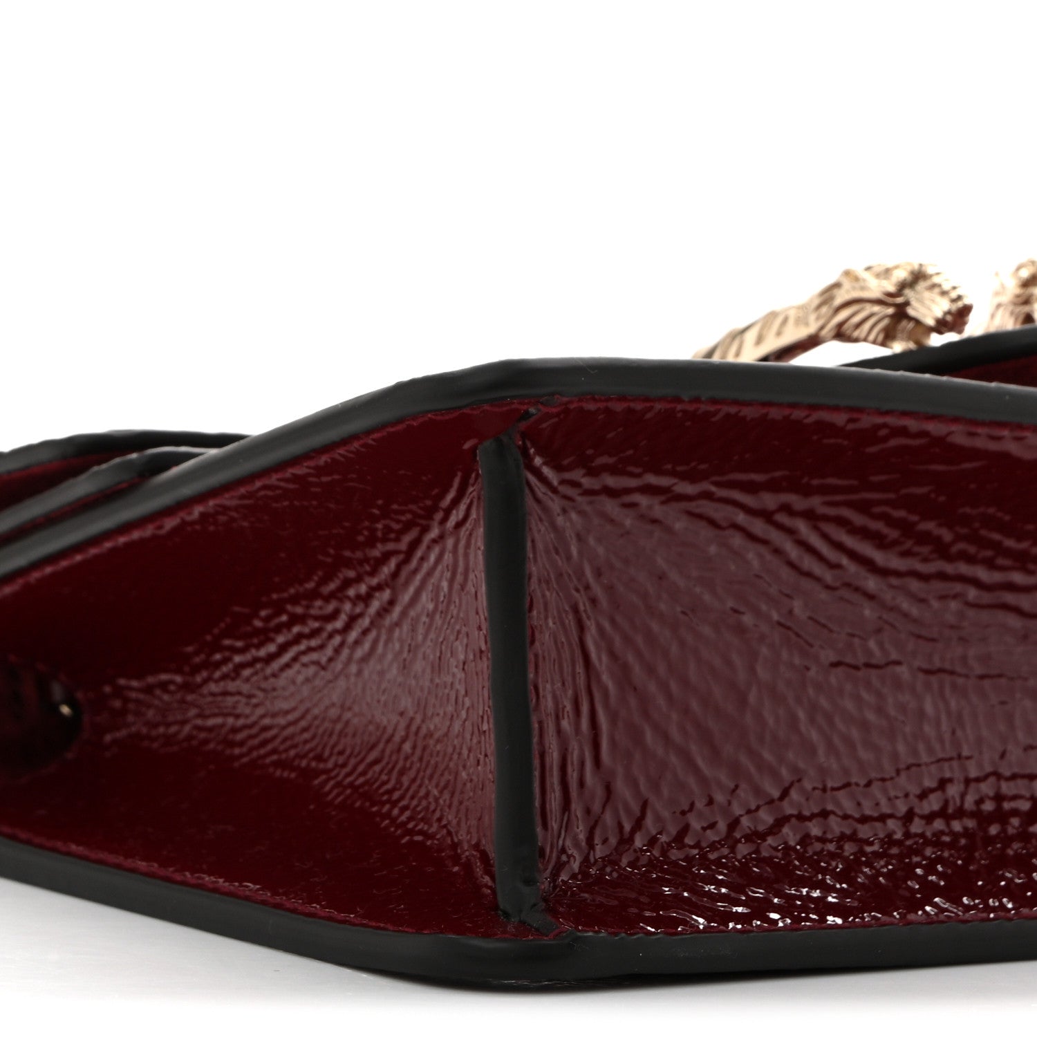 Gucci Crinkled Patent Mini Dionysus Shoulder Bag Rosso Ancora Red