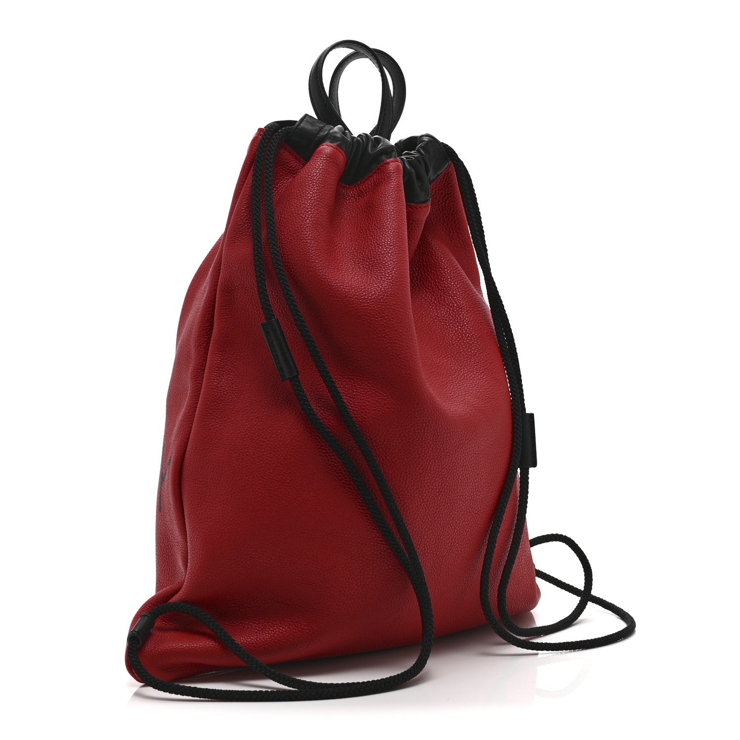 Gucci Calfskin Coco Capitan Logo Drawstring Backpack Hibiscus Red