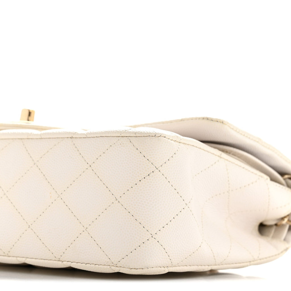 Chanel Caviar Quilted Medium Double Flap White