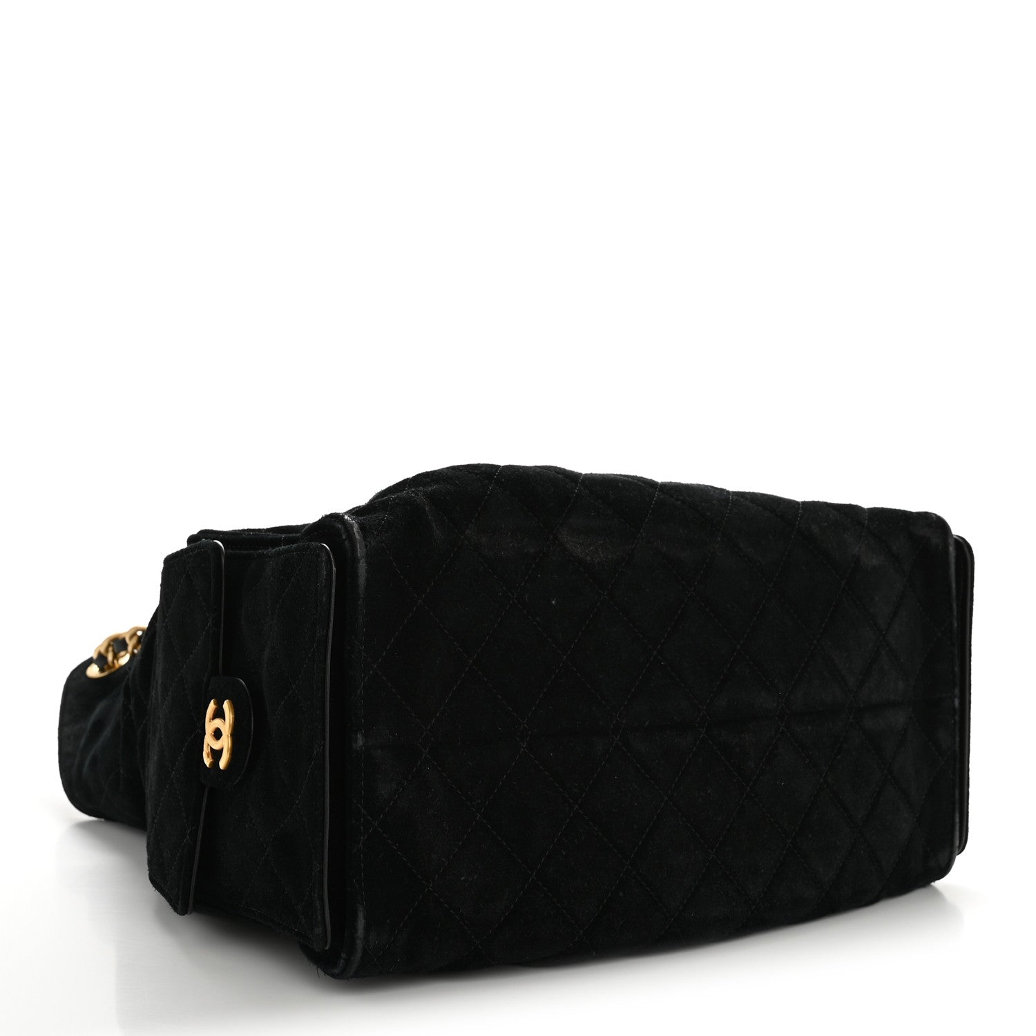Chanel Suede Quilted Medium Chanel 25 Handbag Black
