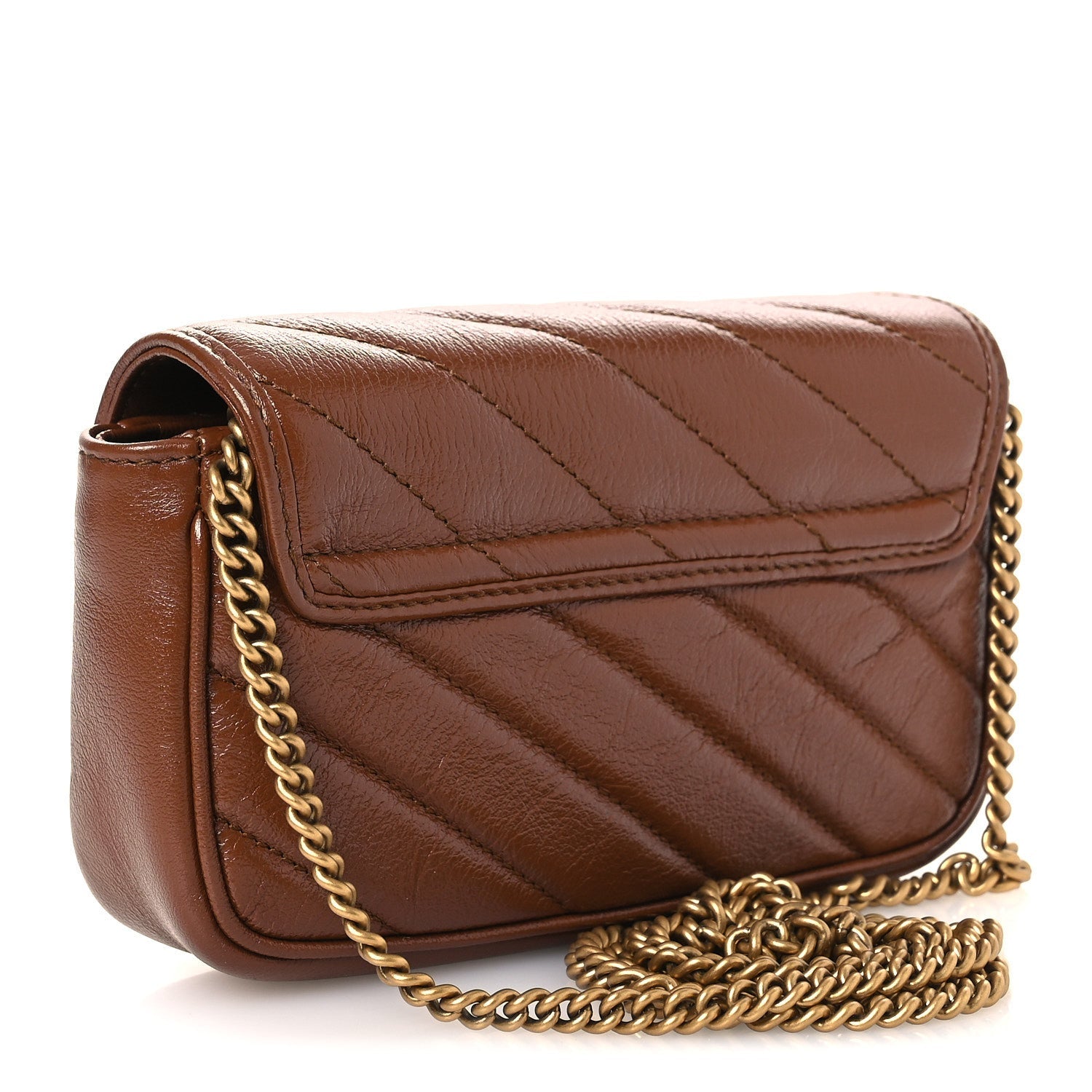 Gucci Azalea Calfskin Matelasse Diagonal Super Mini GG Marmont Shoulder Bag Cuir