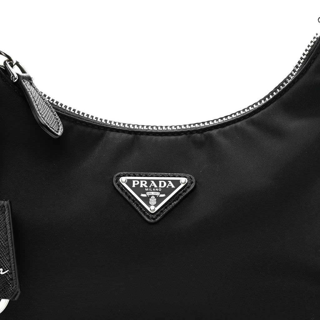 Prada Tessuto Nylon Saffiano Mini Re-Edition 2005 Bag Black