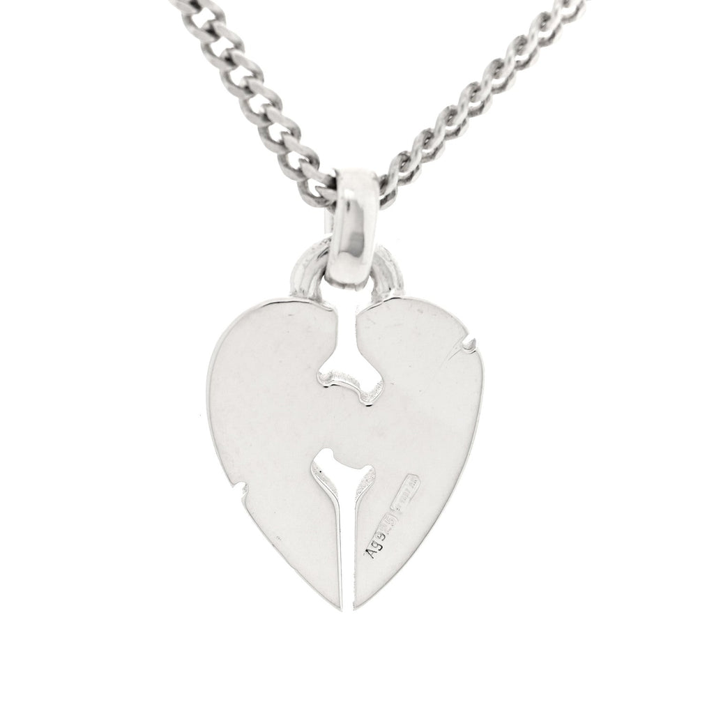 Gucci Sterling Silver Knot Heart Pendant Necklace