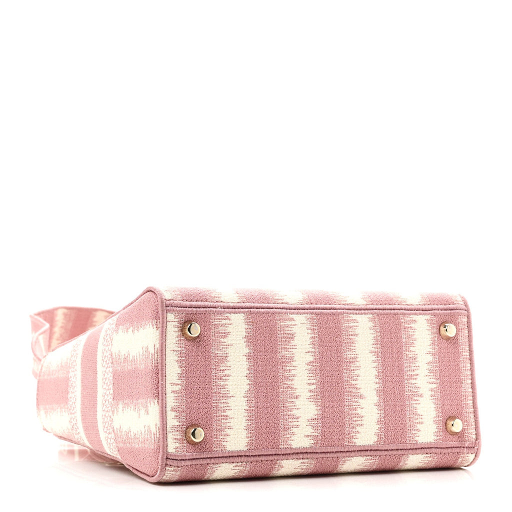 Christian Dior Canvas Medium D-Stripes Lady D-Lite Pink