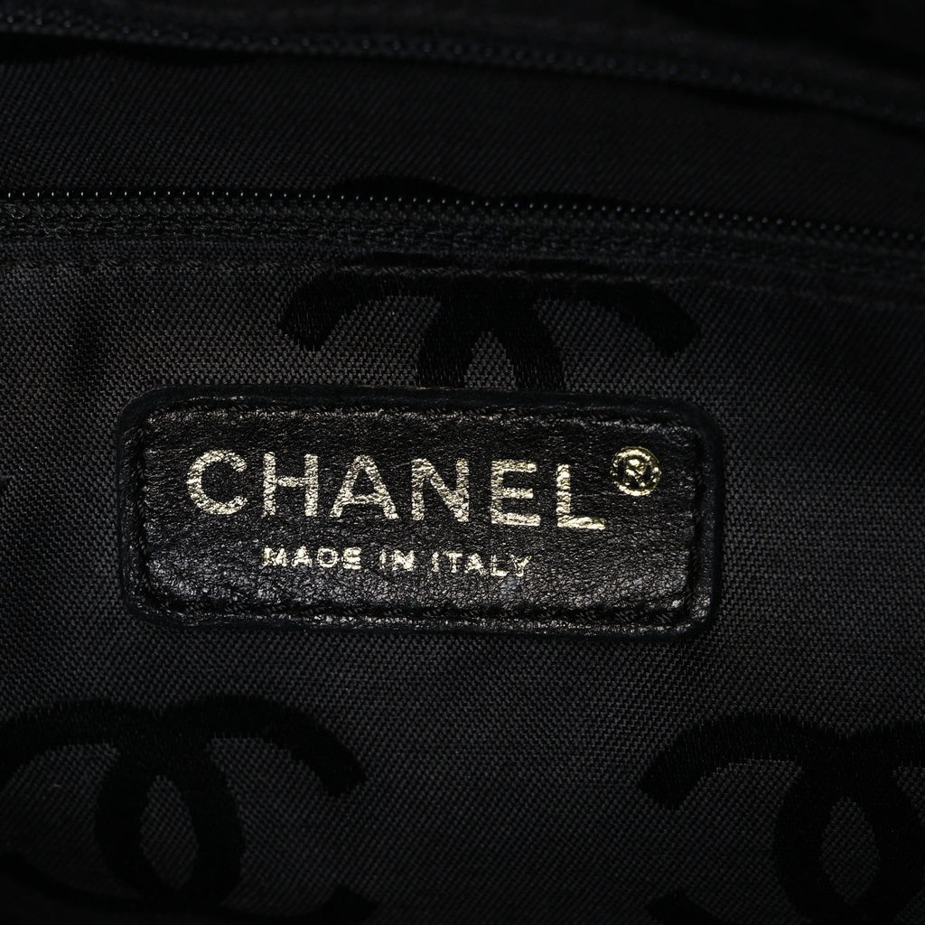 Chanel Calfskin Wild Stitch Top Handle Bag Black