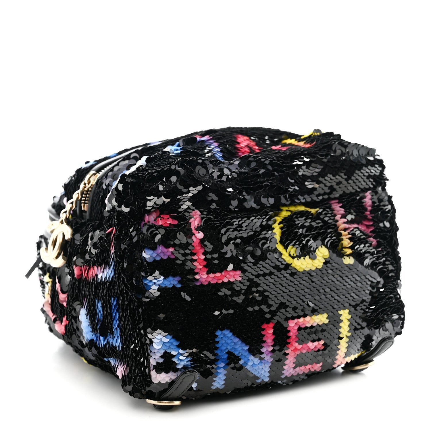 Chanel Sequin Lambskin CC Backpack Black Red Blue Yellow