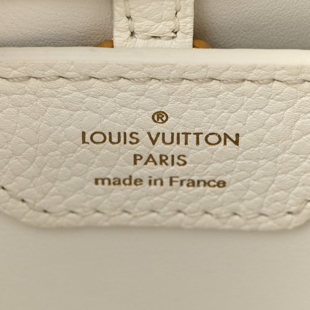Louis Vuitton Taurillon Capucines BB Snow