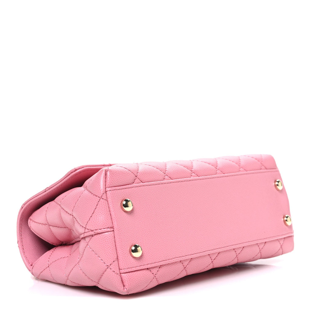 Chanel Caviar Quilted Mini Coco Chain Handle Flap Pink