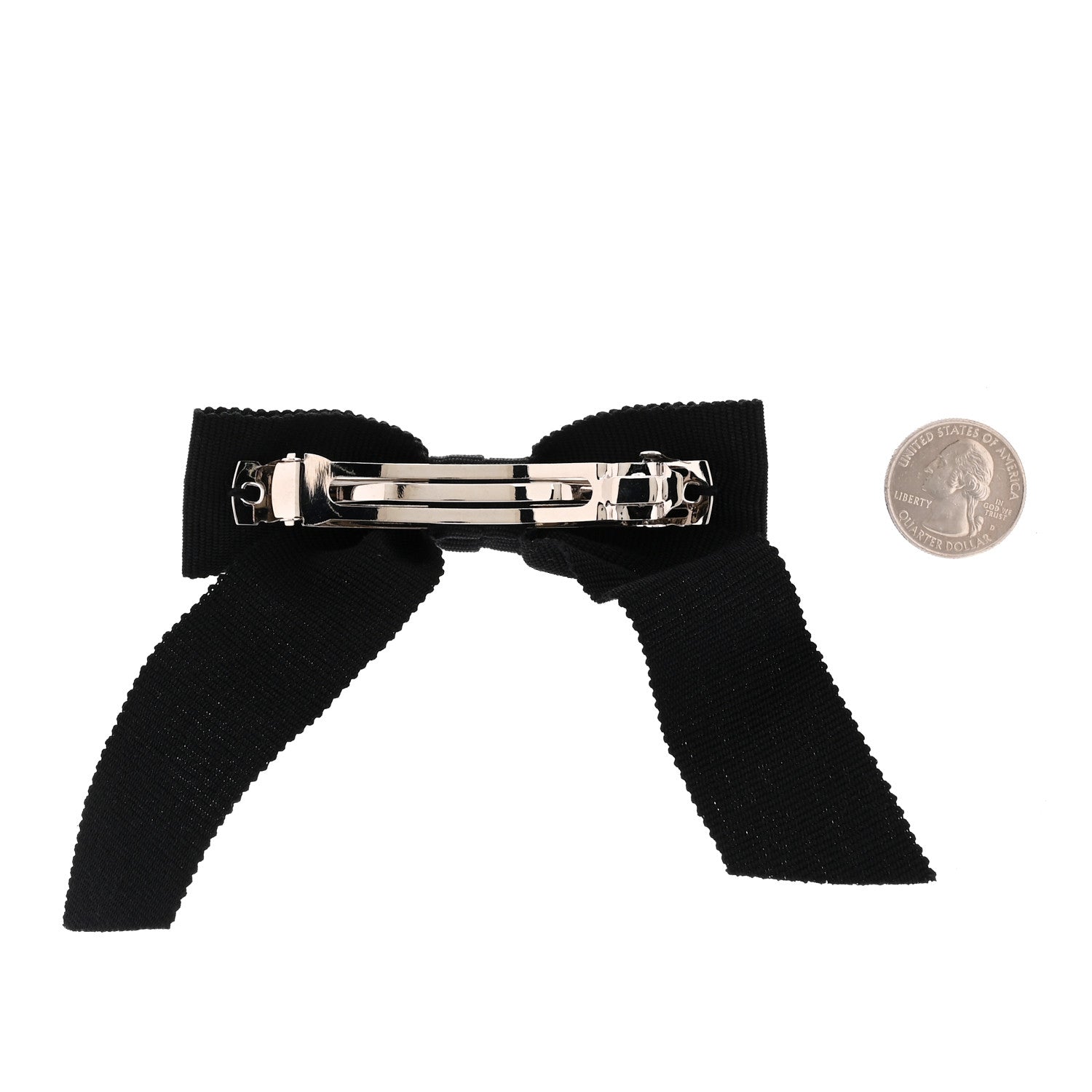 Grosgrain Bow CC Hair Clip Black