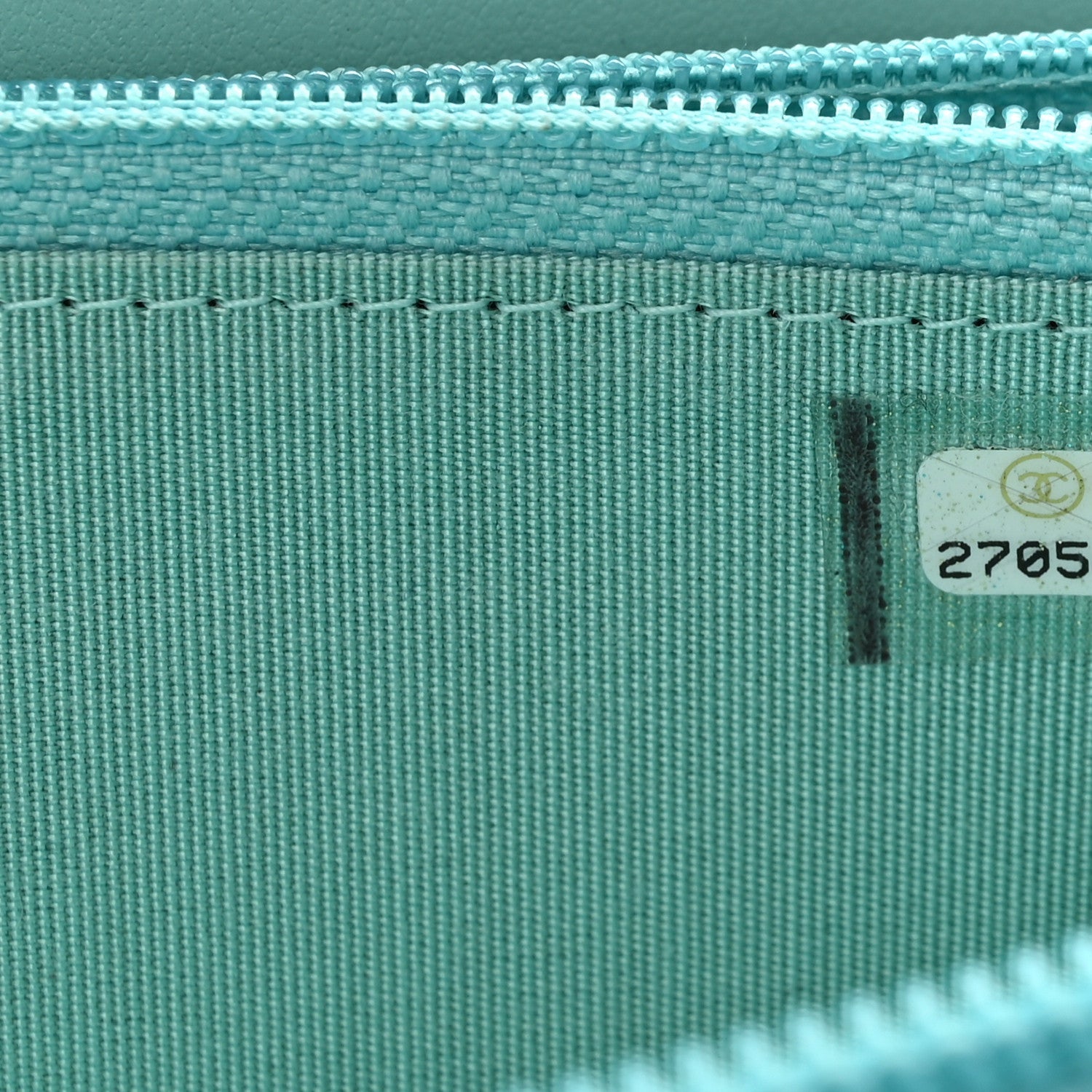 Caviar Quilted Small Boy Zip Around Wallet Light Blue