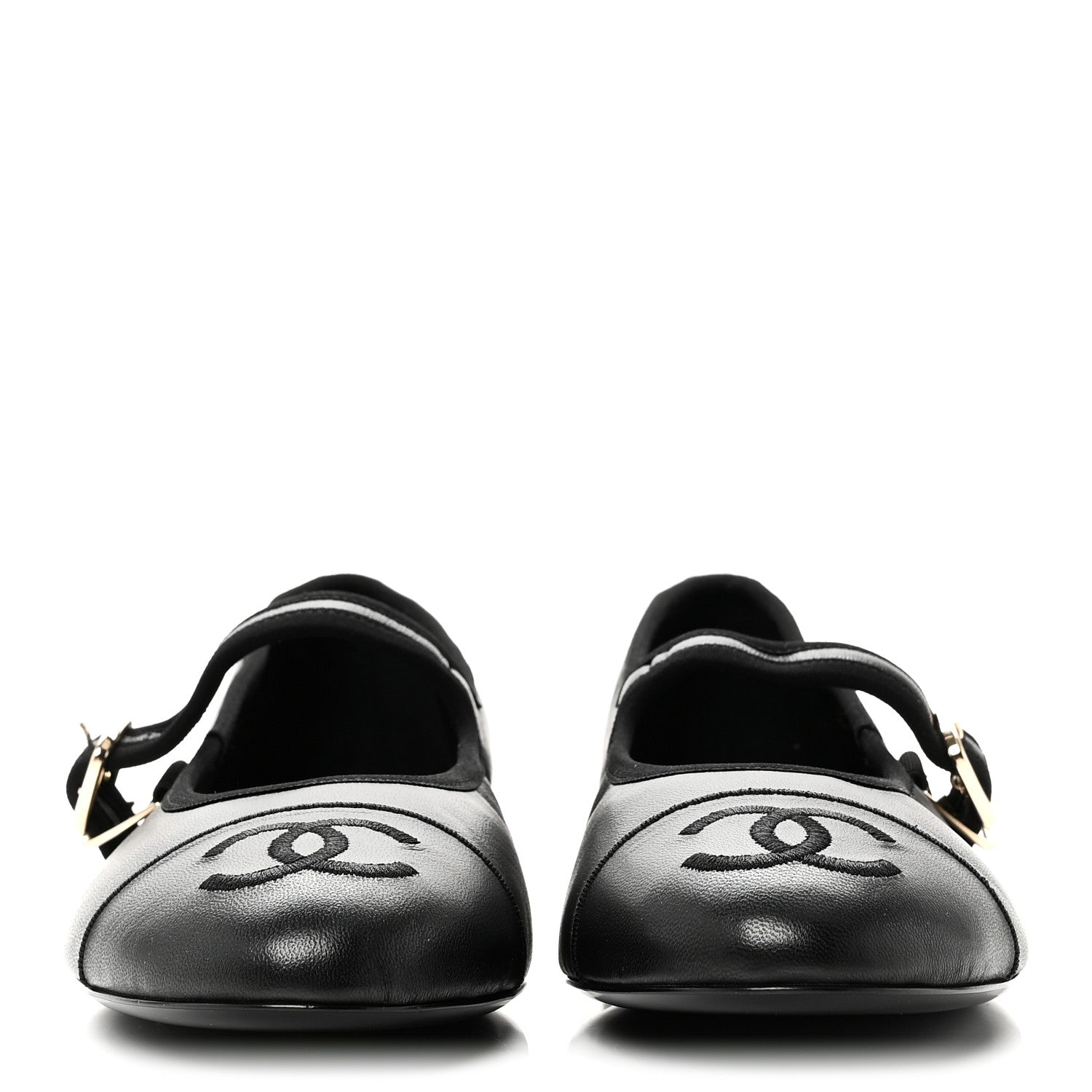 Lambskin Mary Jane Flats 40 Black
