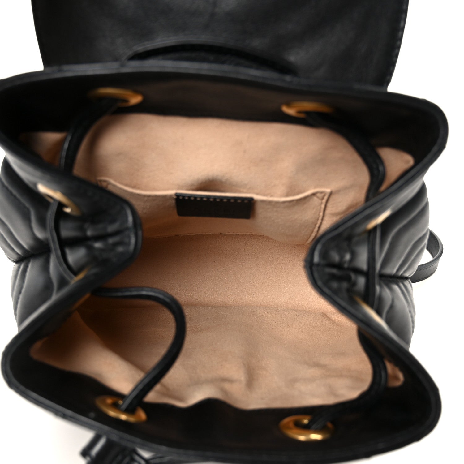 Gucci Calfskin Matelasse GG Marmont Flap Backpack Black