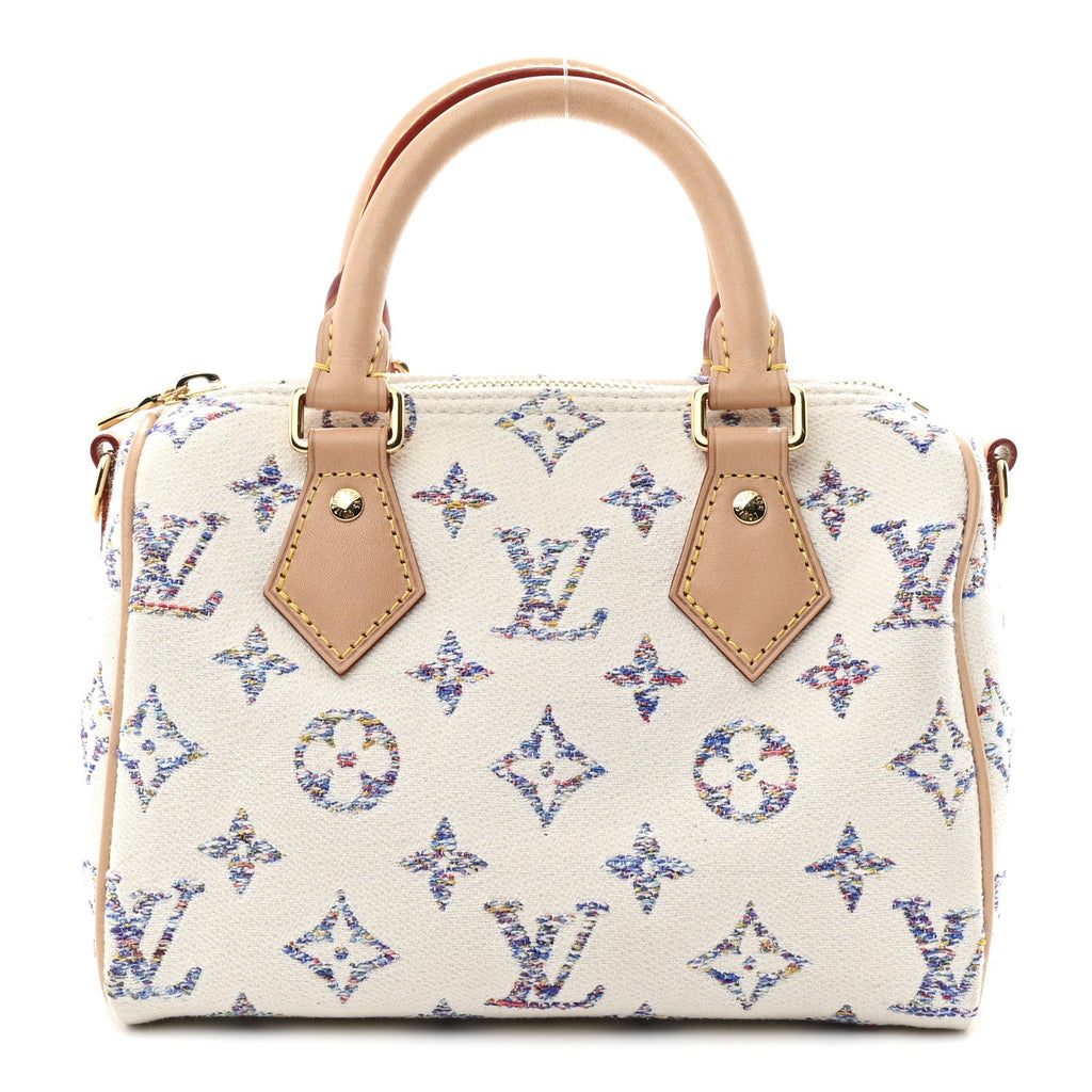 Louis Vuitton Monogram Jacquard Fabric Speedy Bandouliere 20 Multicolor Beige