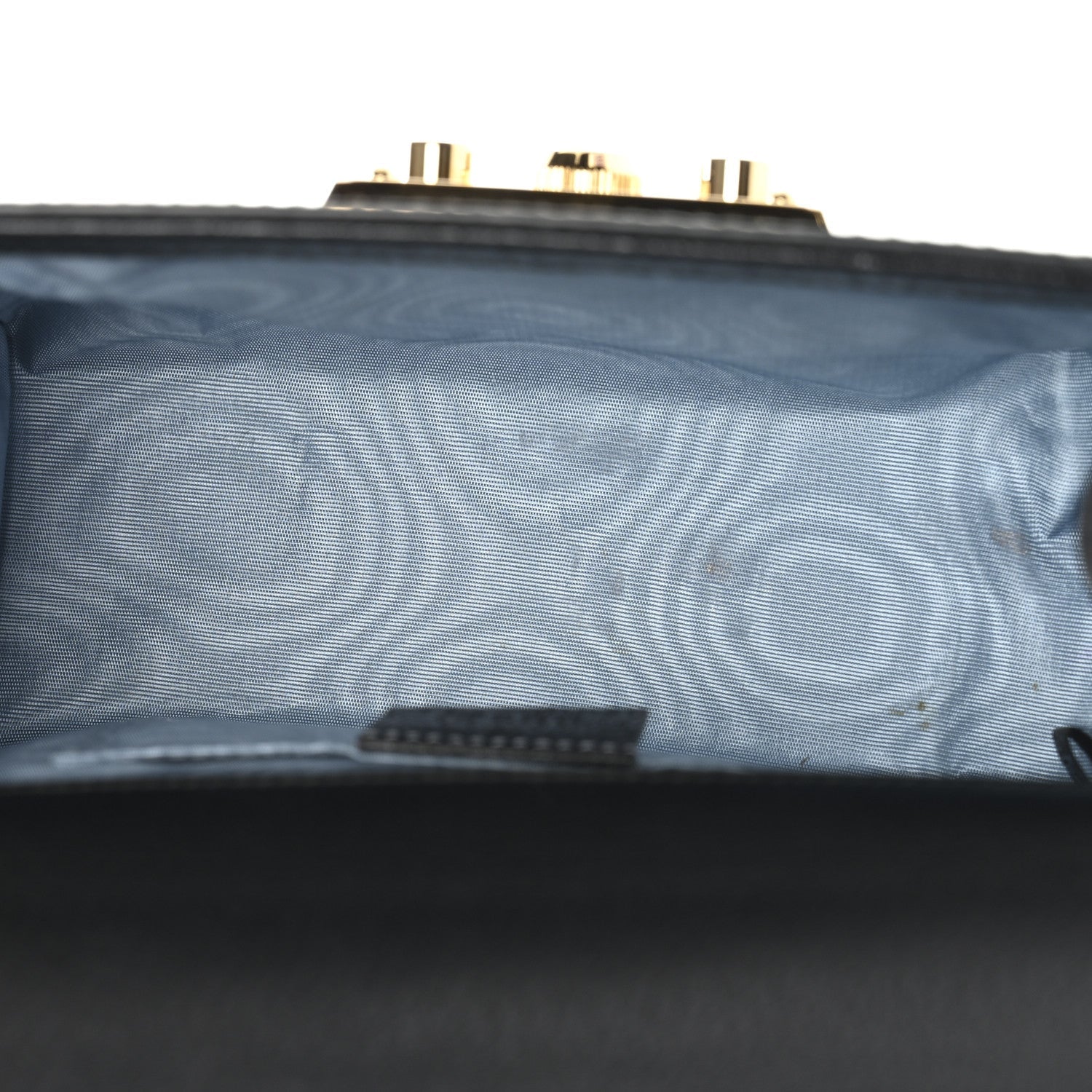 Gucci Grained Calfskin Bee Star Small Padlock Shoulder Bag Black