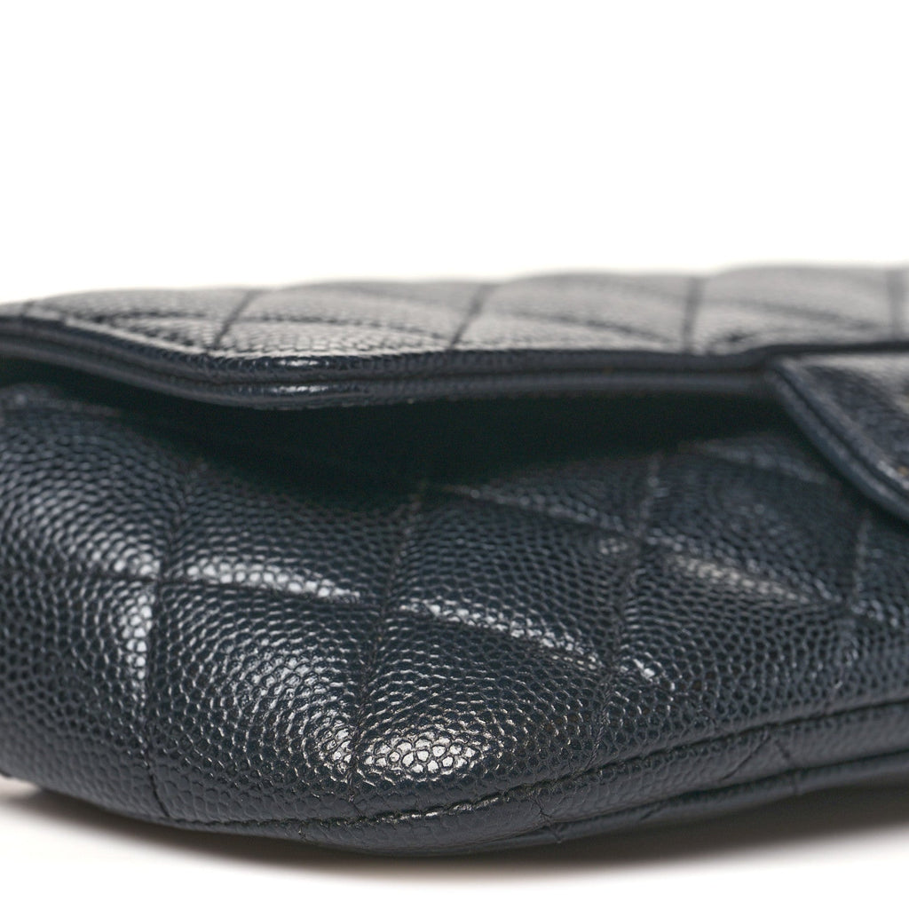 Chanel Caviar Quilted Glasses Case With Chain Black