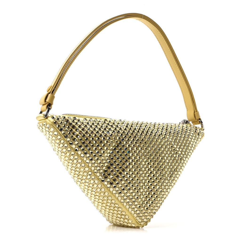 Prada Satin Crystal Triangle Pouch Ananas