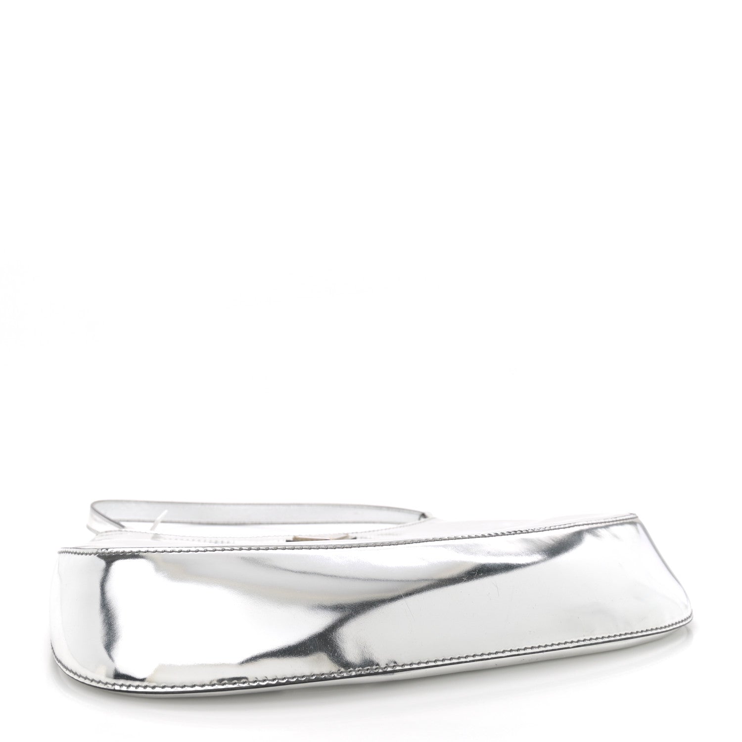 Prada Spazzolato Cleo Shoulder Bag Argento