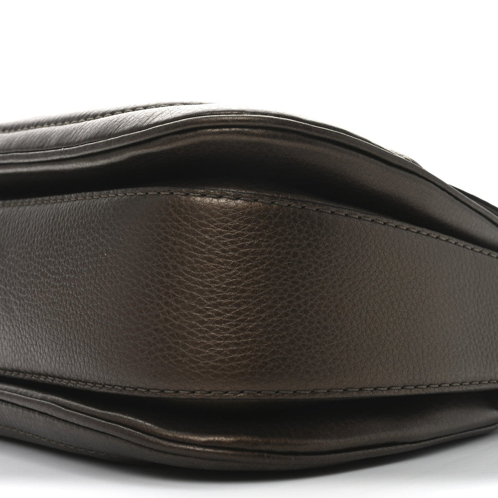 Gucci Metallic Calfskin Medium New Bamboo Top Handle Bag Bronze