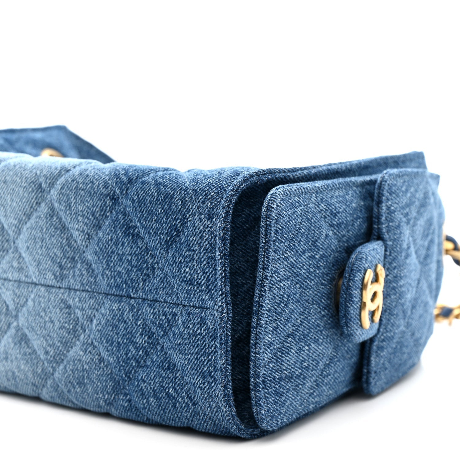 Chanel Washed Denim Quilted Mini Chanel 25 Handbag Blue