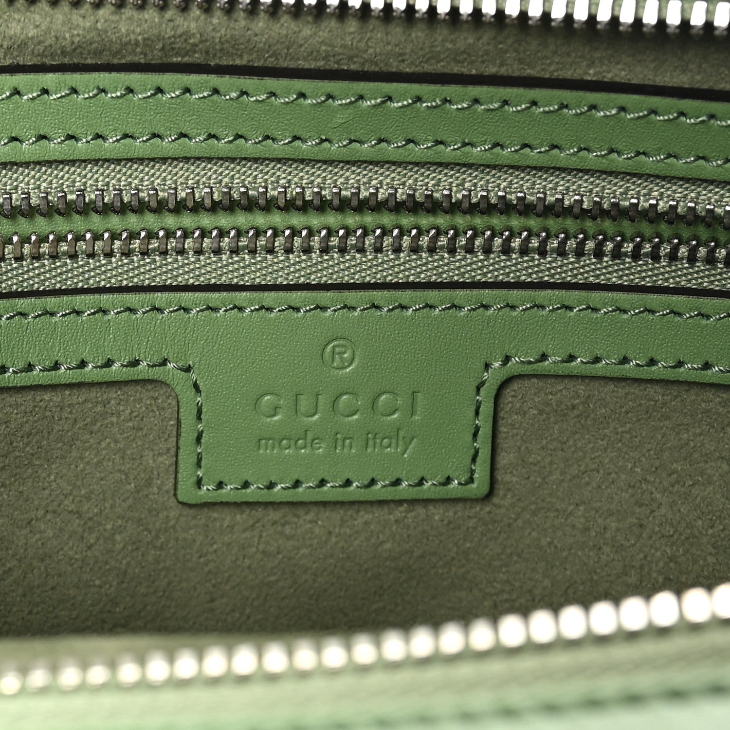 Gucci Senna Calfskin Petite GG Small Tote Bag Green Soil Grass