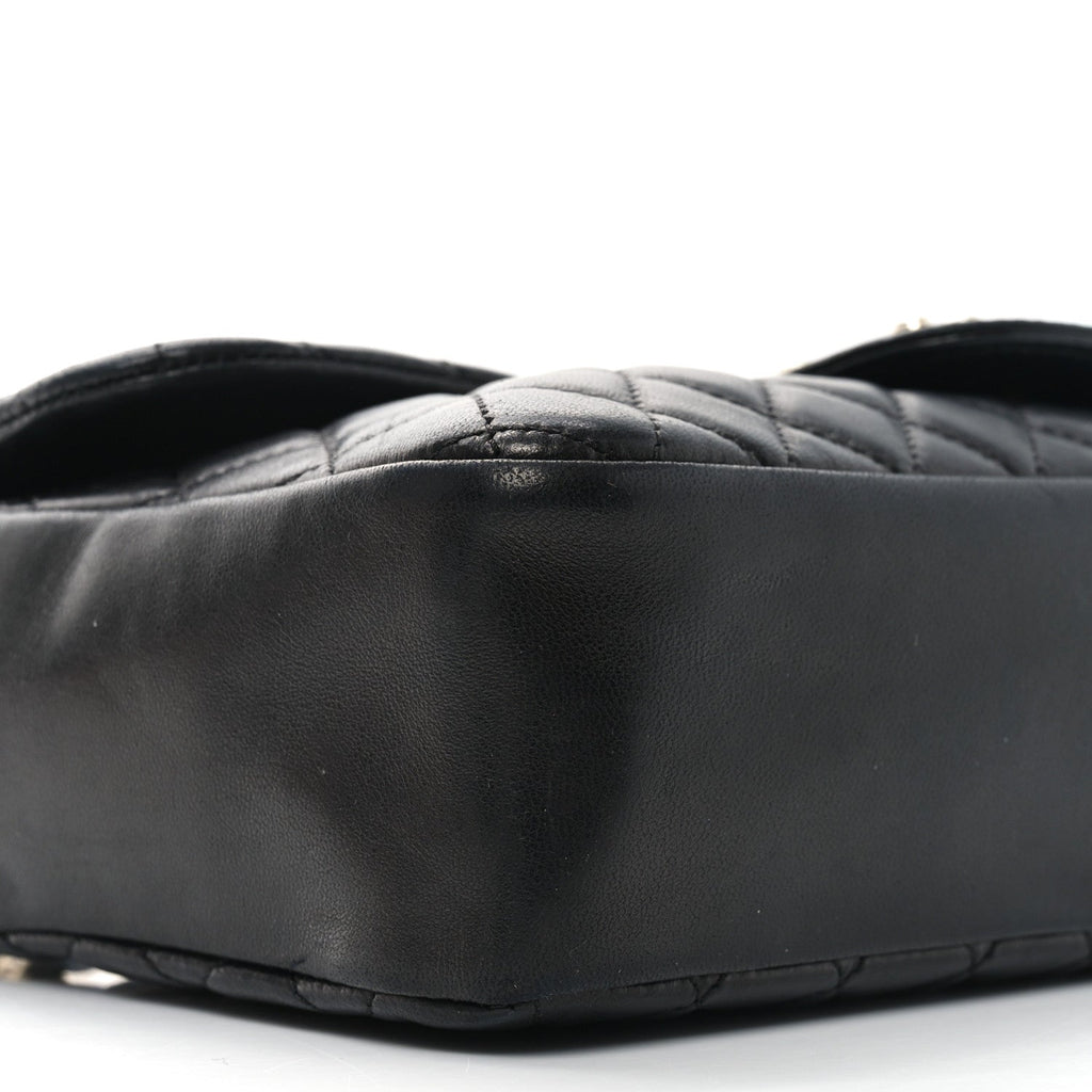 Chanel Lambskin Quilted Medium Westminster Pearl Flap Black