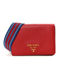 Prada Vitello Daino Flap Crossbody Rosso