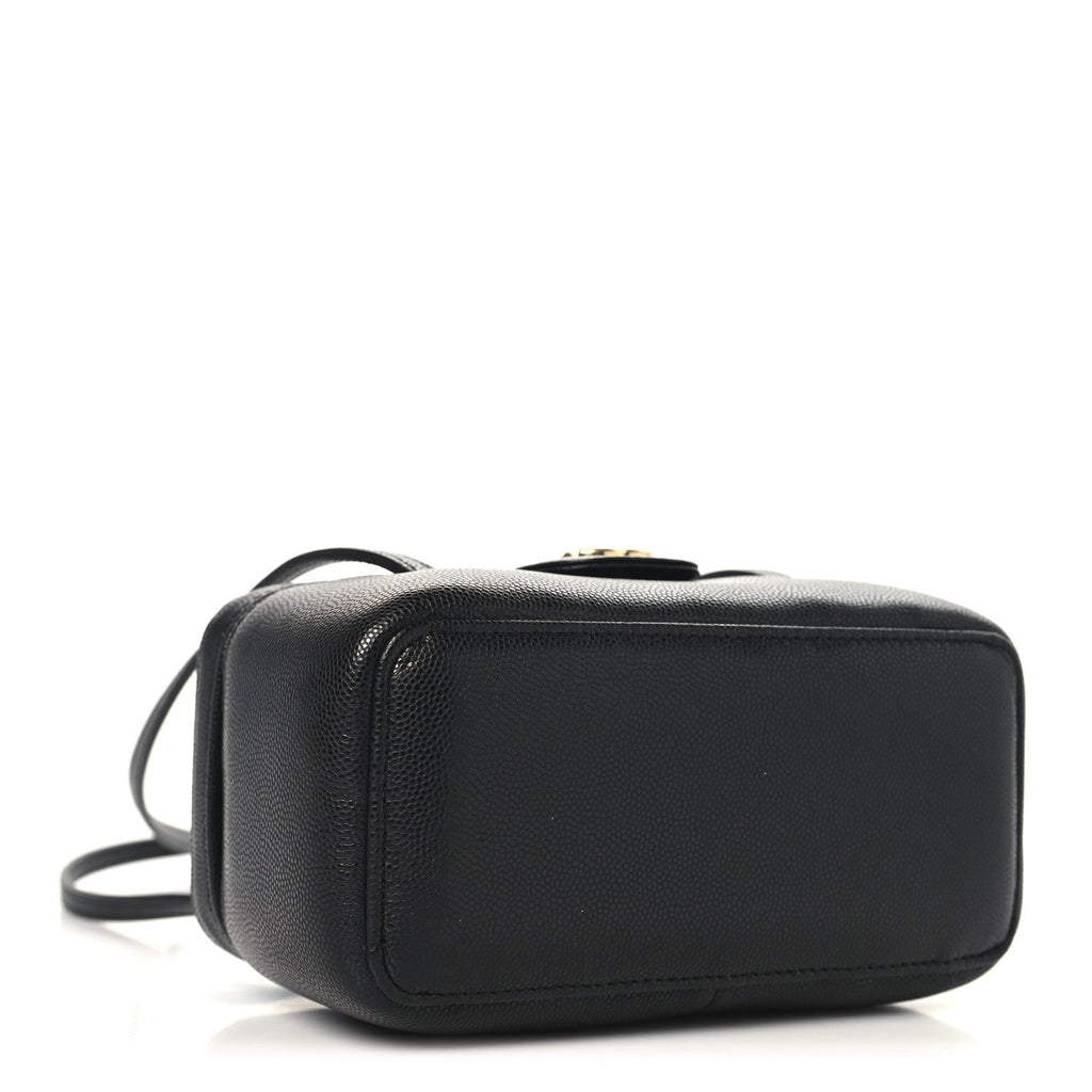 Chanel Shiny Caviar Preppy Coco Long Vanity With Strap Black