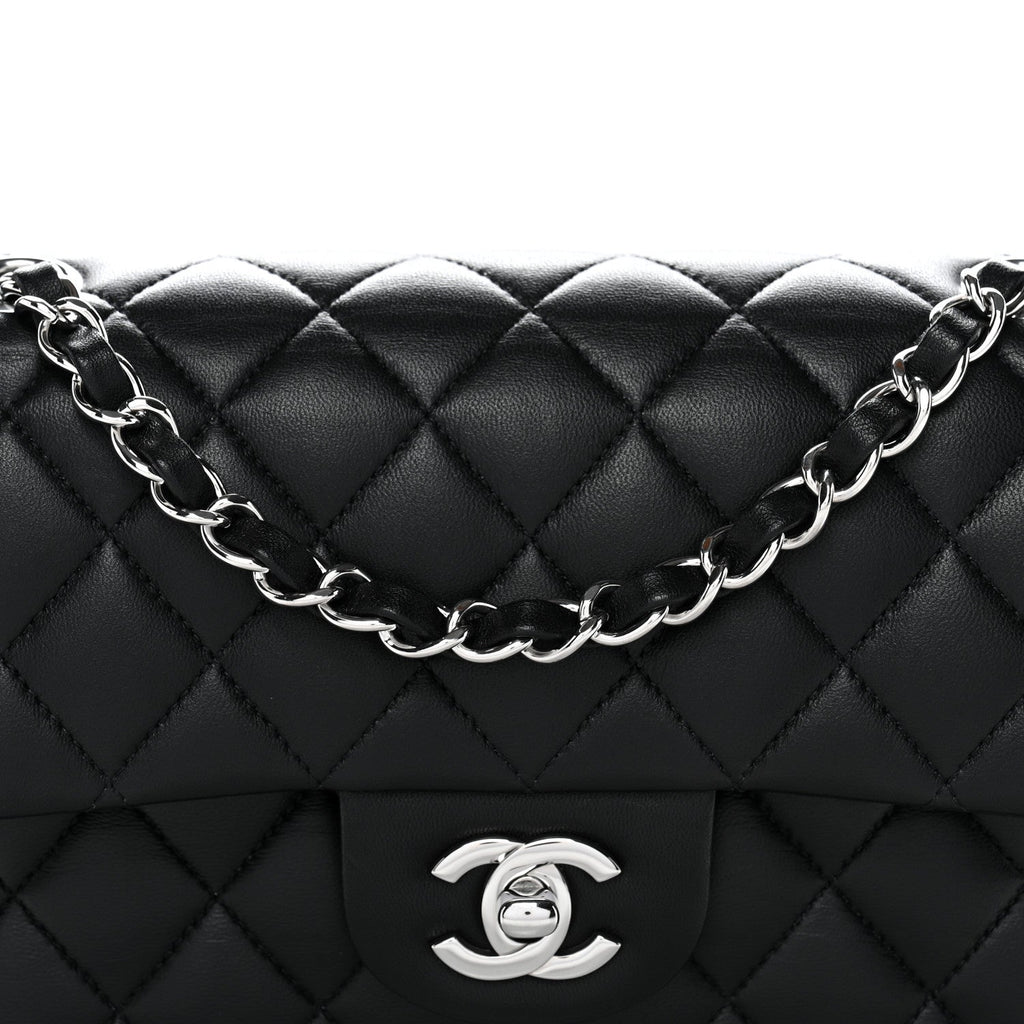 Chanel Lambskin Quilted Small Double Flap Black