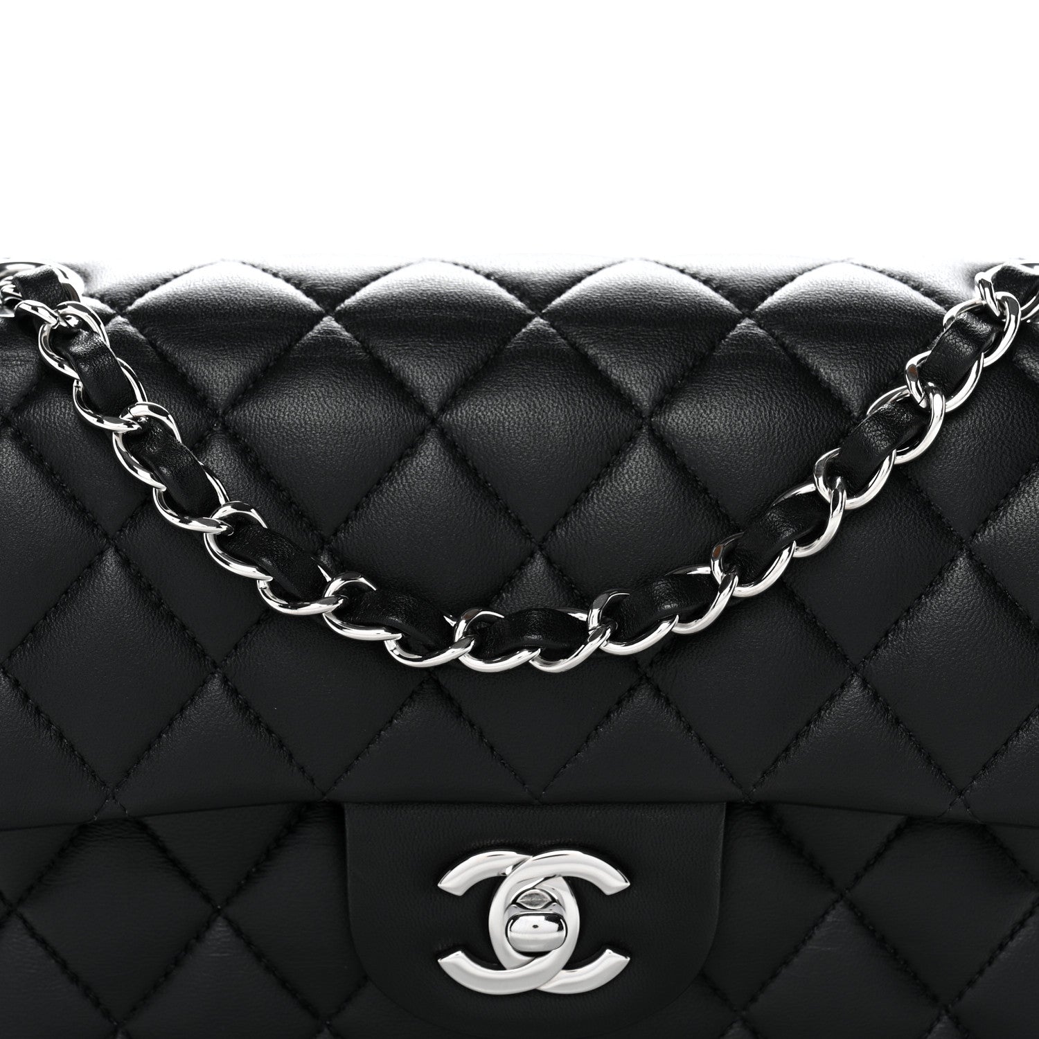 Chanel Lambskin Quilted Small Double Flap Black