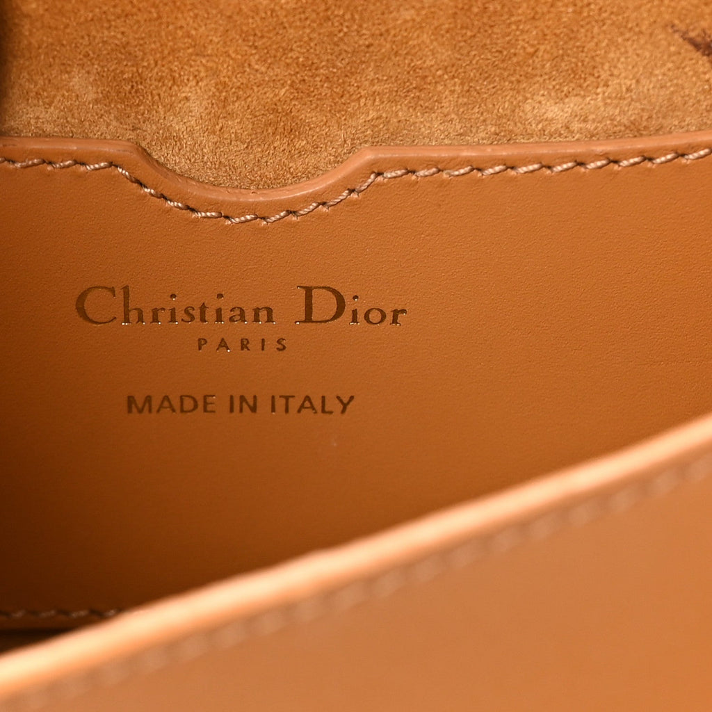 Christian Dior Box Calfskin Medium Bobby Flap Camel